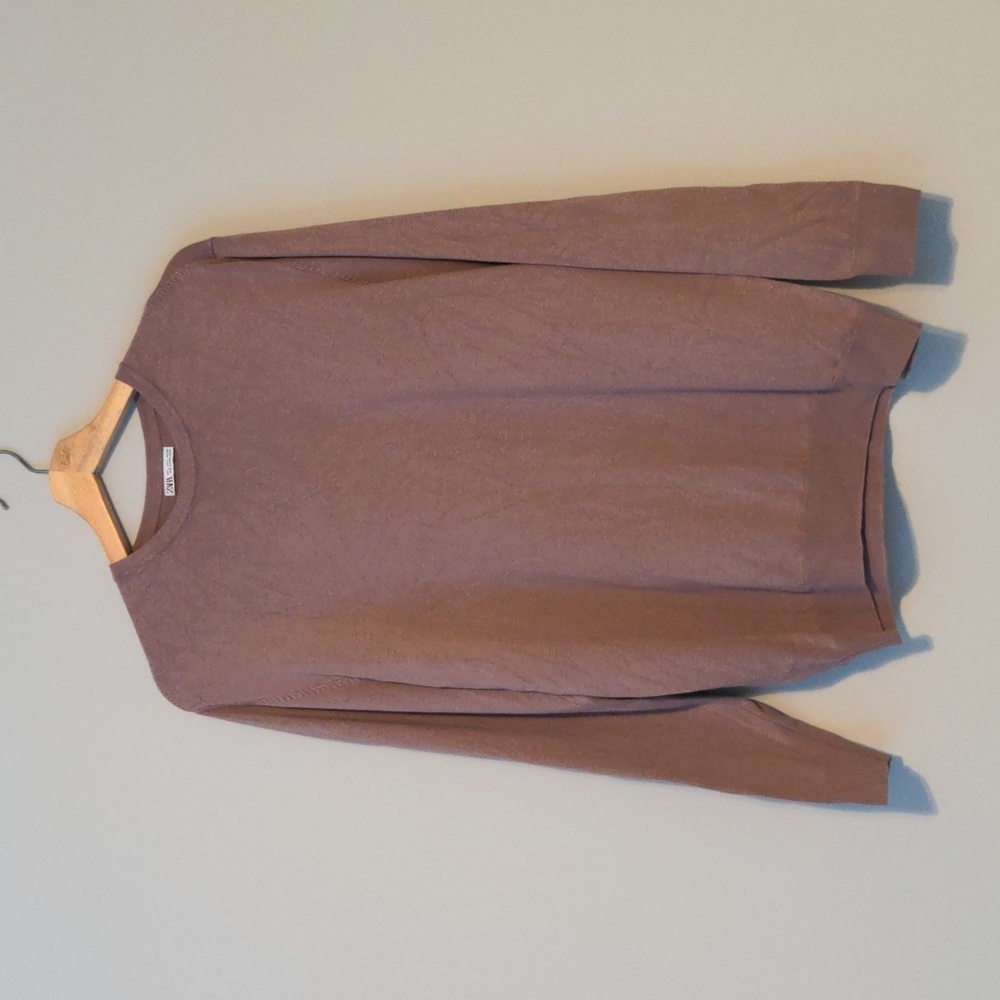 ZARA Dusty Rose Crewneck Sweater